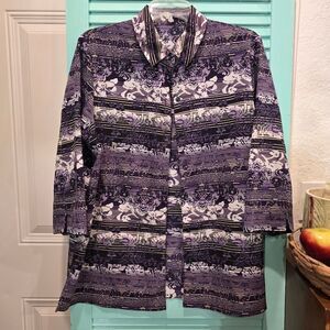 Purple Blouse with Distinctive Pattern